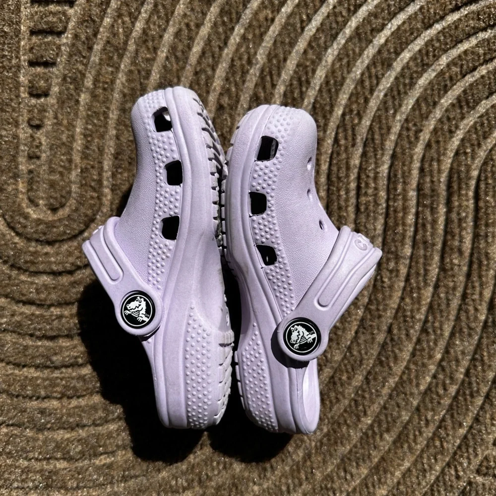CROCS Light Purple Kid Toddler Black Blue Clog Play Shoe Comfort Washable C7 Y2K